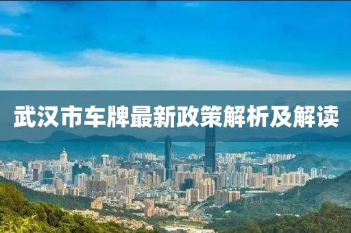 武漢市車牌最新政策解析及解讀