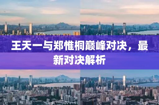 王天一與鄭惟桐巔峰對(duì)決，最新對(duì)決解析