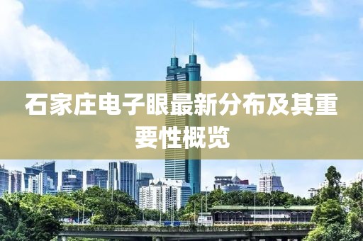 石家莊電子眼最新分布及其重要性概覽