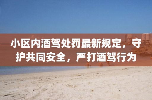 小區(qū)內(nèi)酒駕處罰最新規(guī)定，守護(hù)共同安全，嚴(yán)打酒駕行為