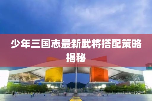 少年三國(guó)志最新武將搭配策略揭秘