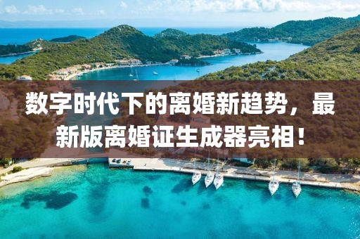 數(shù)字時代下的離婚新趨勢，最新版離婚證生成器亮相！