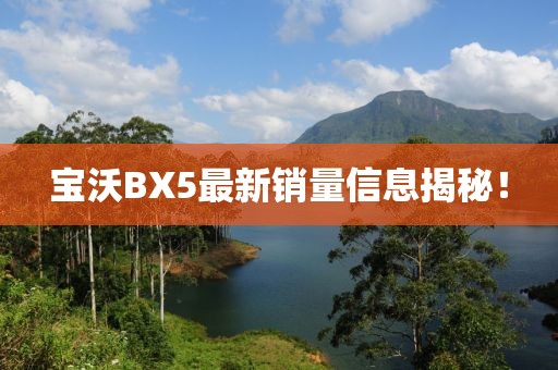 寶沃BX5最新銷量信息揭秘！