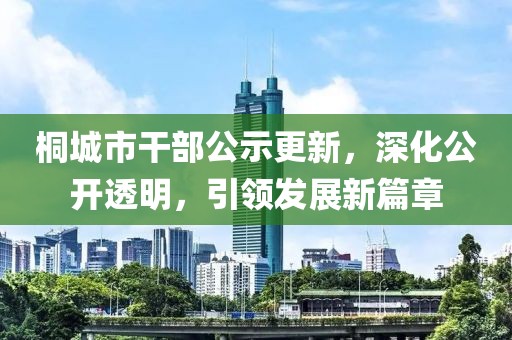 桐城市干部公示更新，深化公開(kāi)透明，引領(lǐng)發(fā)展新篇章