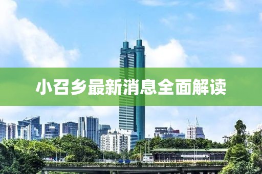 小召鄉(xiāng)最新消息全面解讀