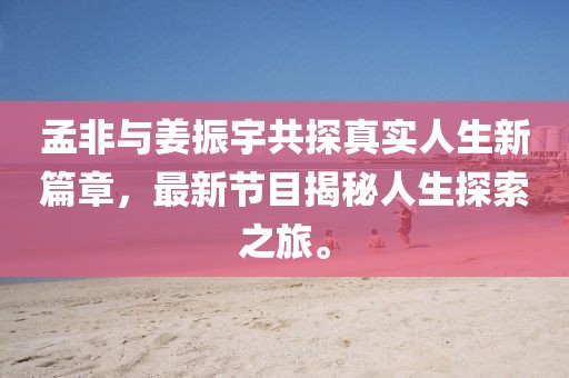 孟非與姜振宇共探真實(shí)人生新篇章，最新節(jié)目揭秘人生探索之旅。