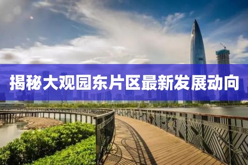 揭秘大觀園東片區(qū)最新發(fā)展動(dòng)向